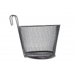 Košík na riadidlá - oválny, háčik, s výrezom - čierny